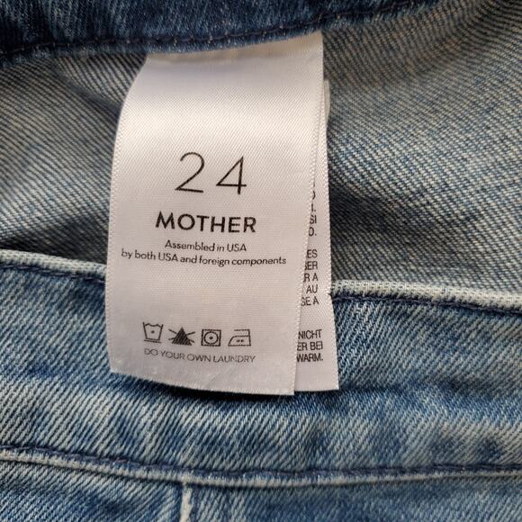 Mother The Tab Roller Skimp Wide Leg Jeans From Out Of Town Blue USA Size 24 - Picture 10 of 13